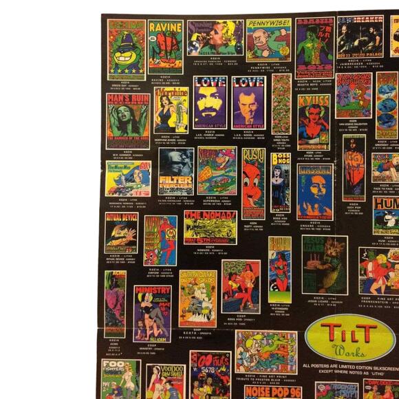 TILT WORKS Poster Kozik Uncle Charlie Psychic Sparkplug Derek Hess Coop RARE! - Picture 2 of 10